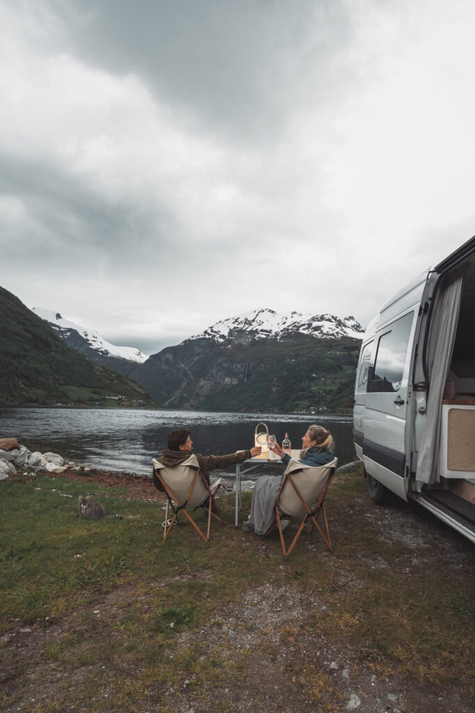 Camping at the Geirangerfjord in Norway