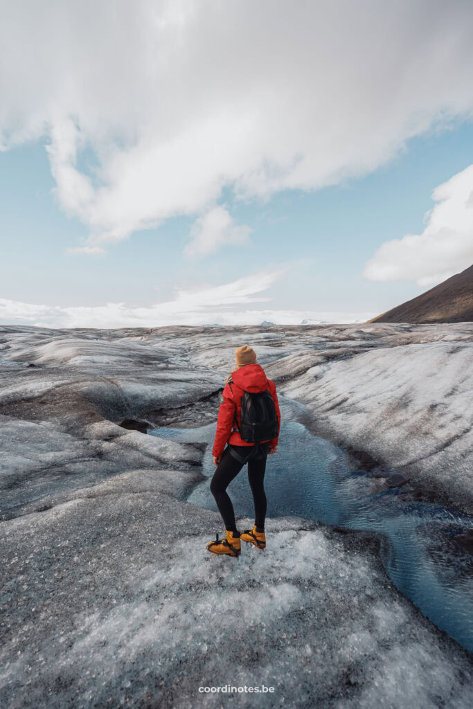 Hiking on the Breidamerkurjökull, a glacial tongue of the the Vatnajokull