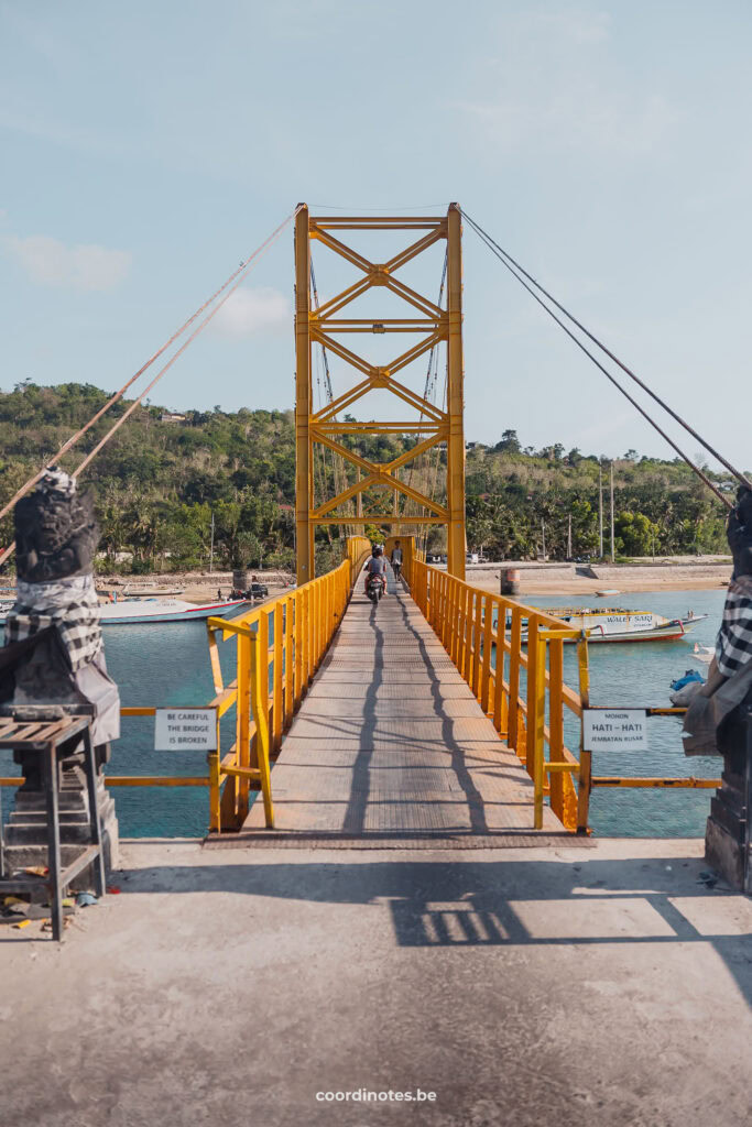 The Yellow Bridge between Nusa Lembongan and Nusa Ceningan