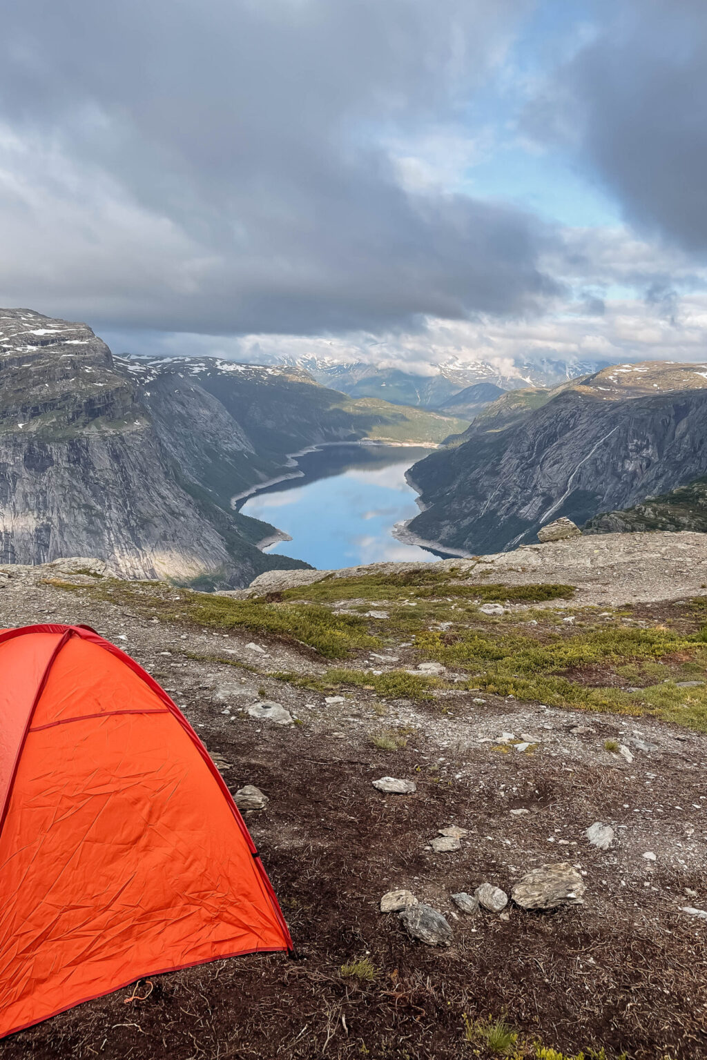 Stay the night in your tent at the top of Trolltunga