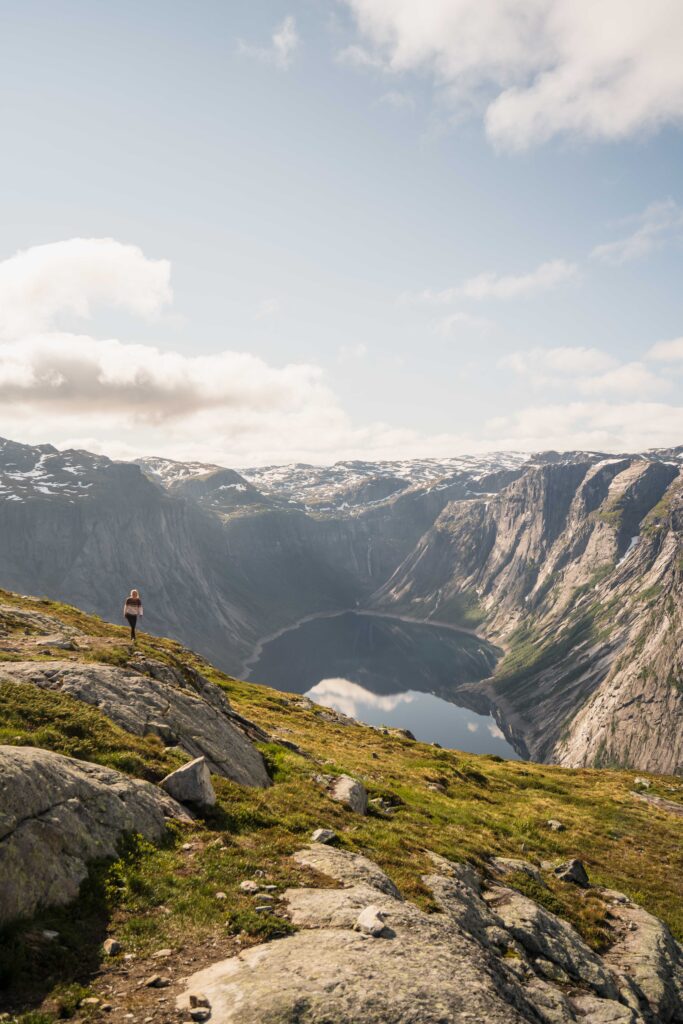 Spectacular view during the Trolltunga hike in Norway