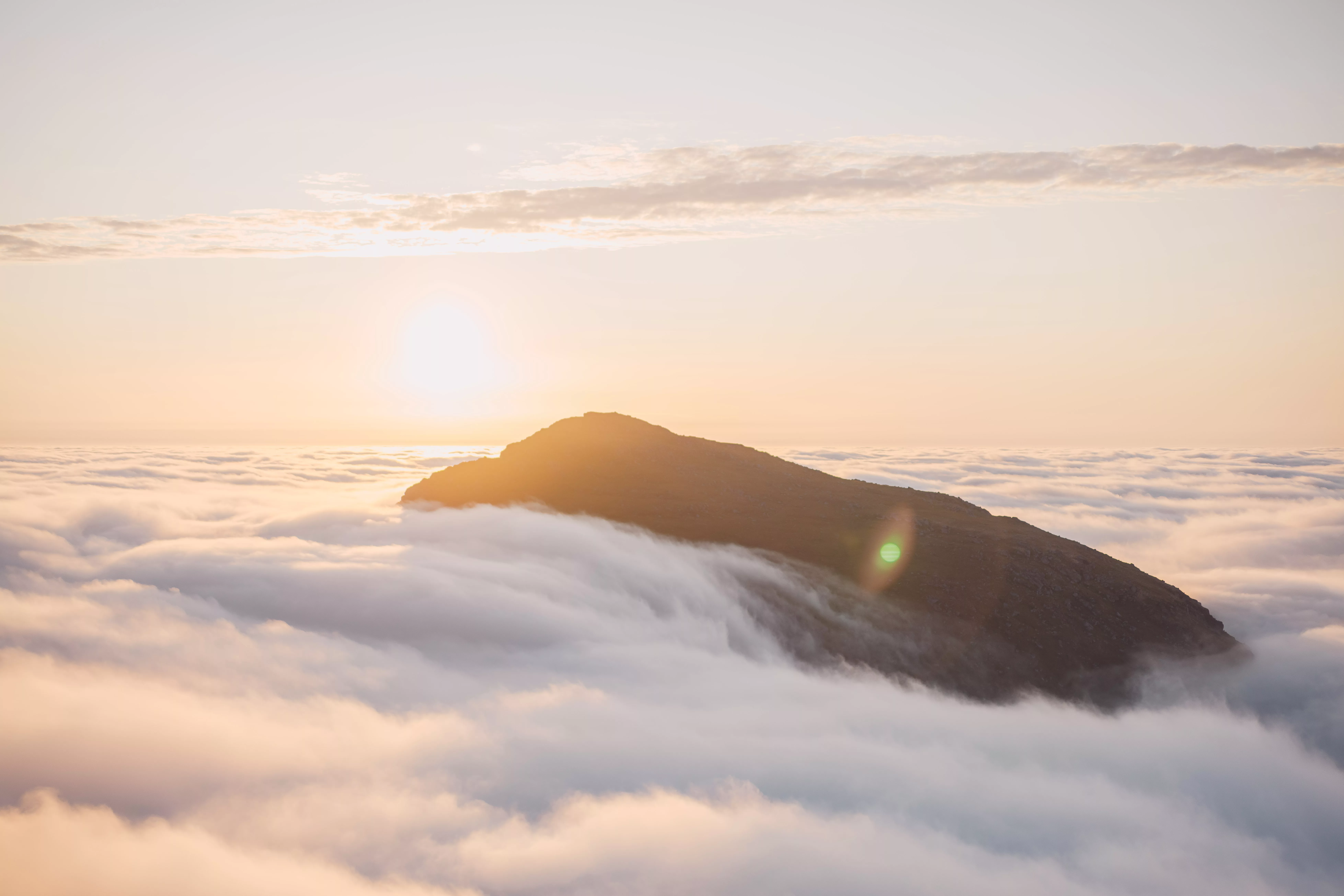 View above the clouds in the Lofoten near Ryten