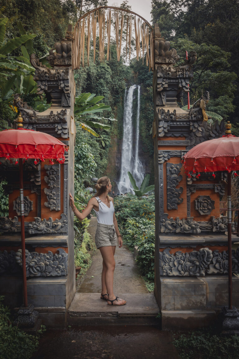 Gate at the GitGit waterfall in Bali