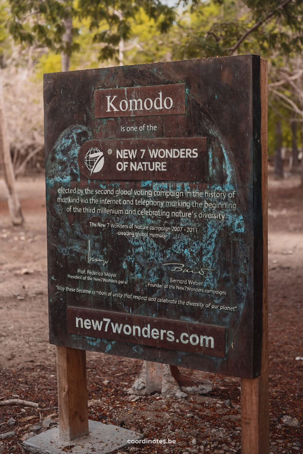 Info sign at Komodo Island